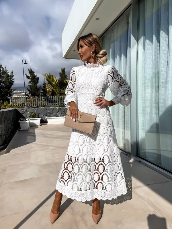 Larena - Rochie Midi Din Dantelă La Modă