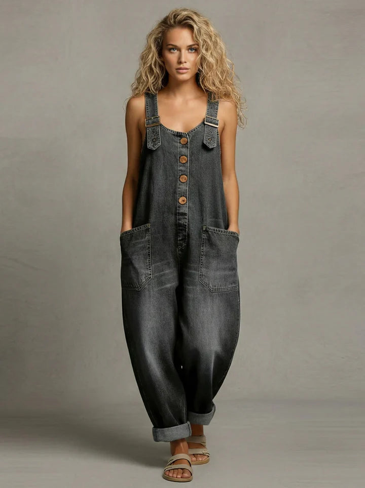 Lejla – Salopetă Elegantă Din Denim, Cu Buzunare