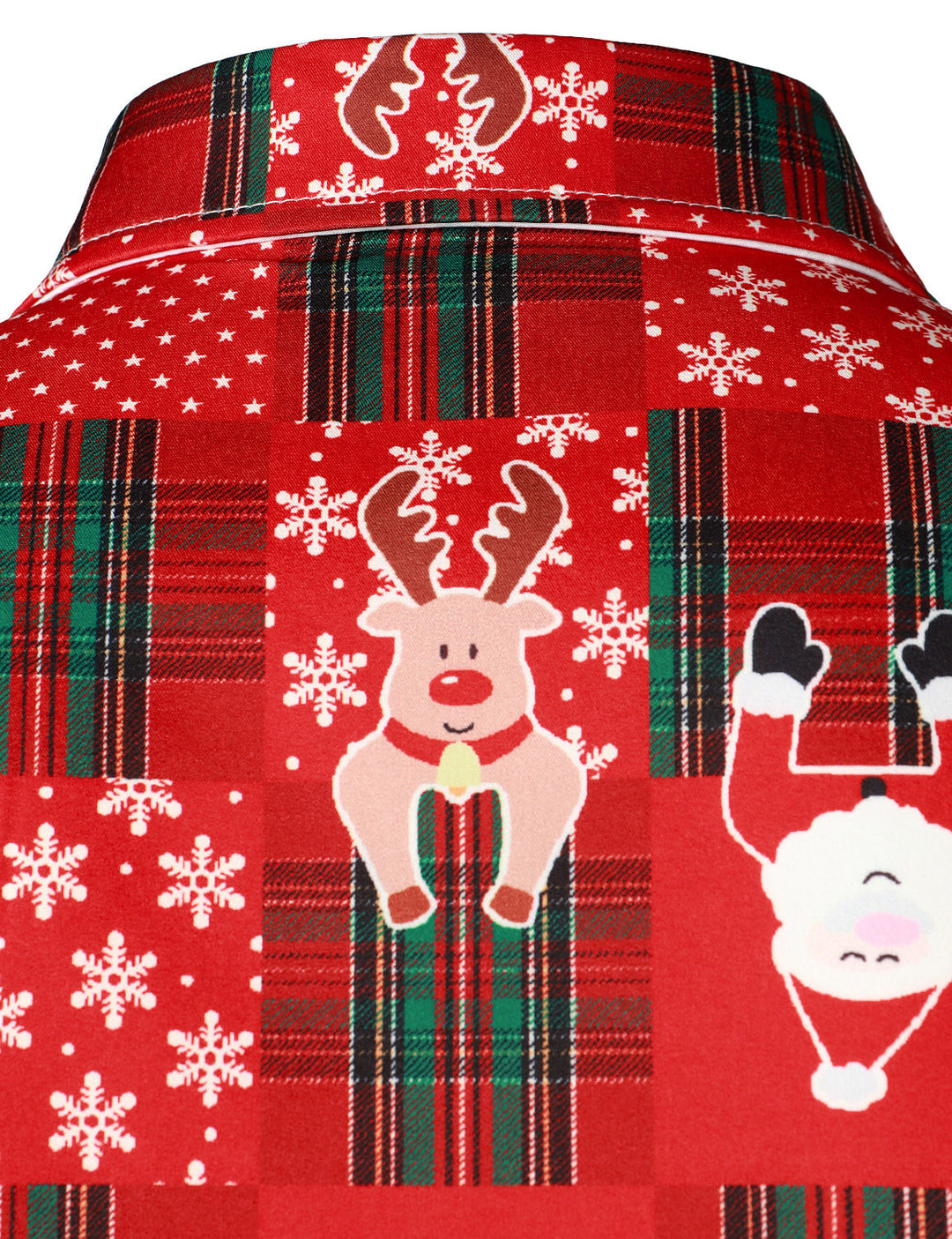 Hunter - Cămașă cu mâneci lungi Pentru Bărbați, în Stil vintage, cu model Tartan roșu, cu Tematică de Sărbători și Crăciun