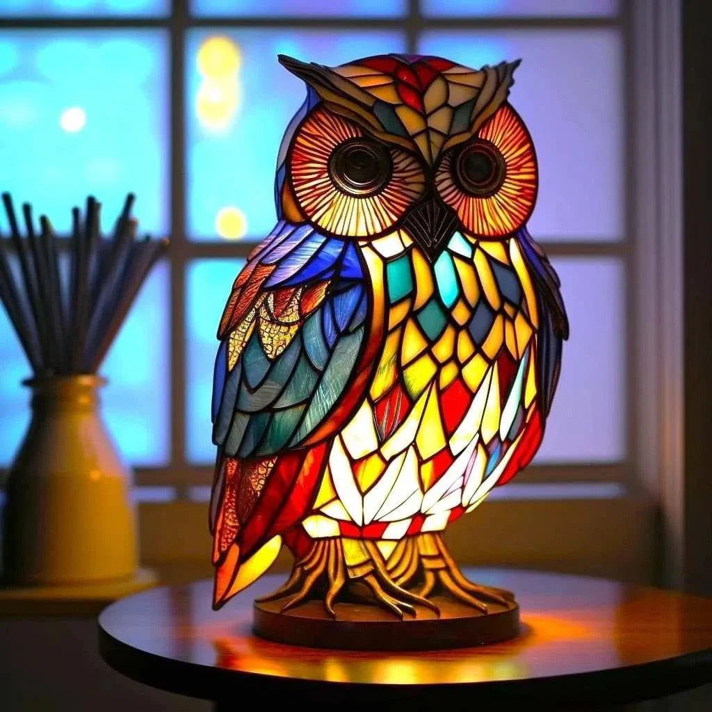 OwlGrace - Lampă de Masă Grațioasă în Formă de Bufniță