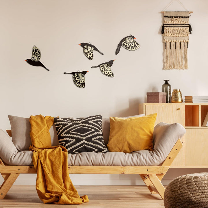 WoodCraft - Decor de Perete din Lemn cu Păsări Zburătoare