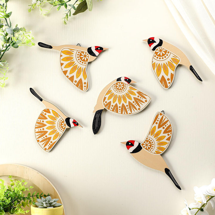 WoodCraft - Decor de Perete din Lemn cu Păsări Zburătoare