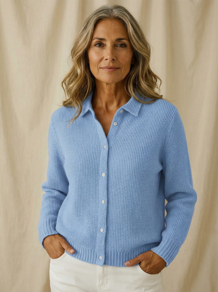 Nofar - Cardigan Clasic Din Tricot cu Nasturi