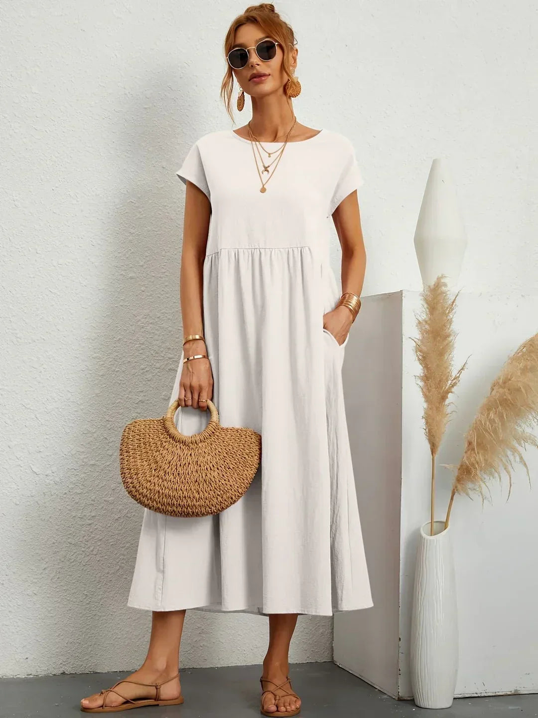 Neila - Rochie Maxi Oversized Cu Buzunar