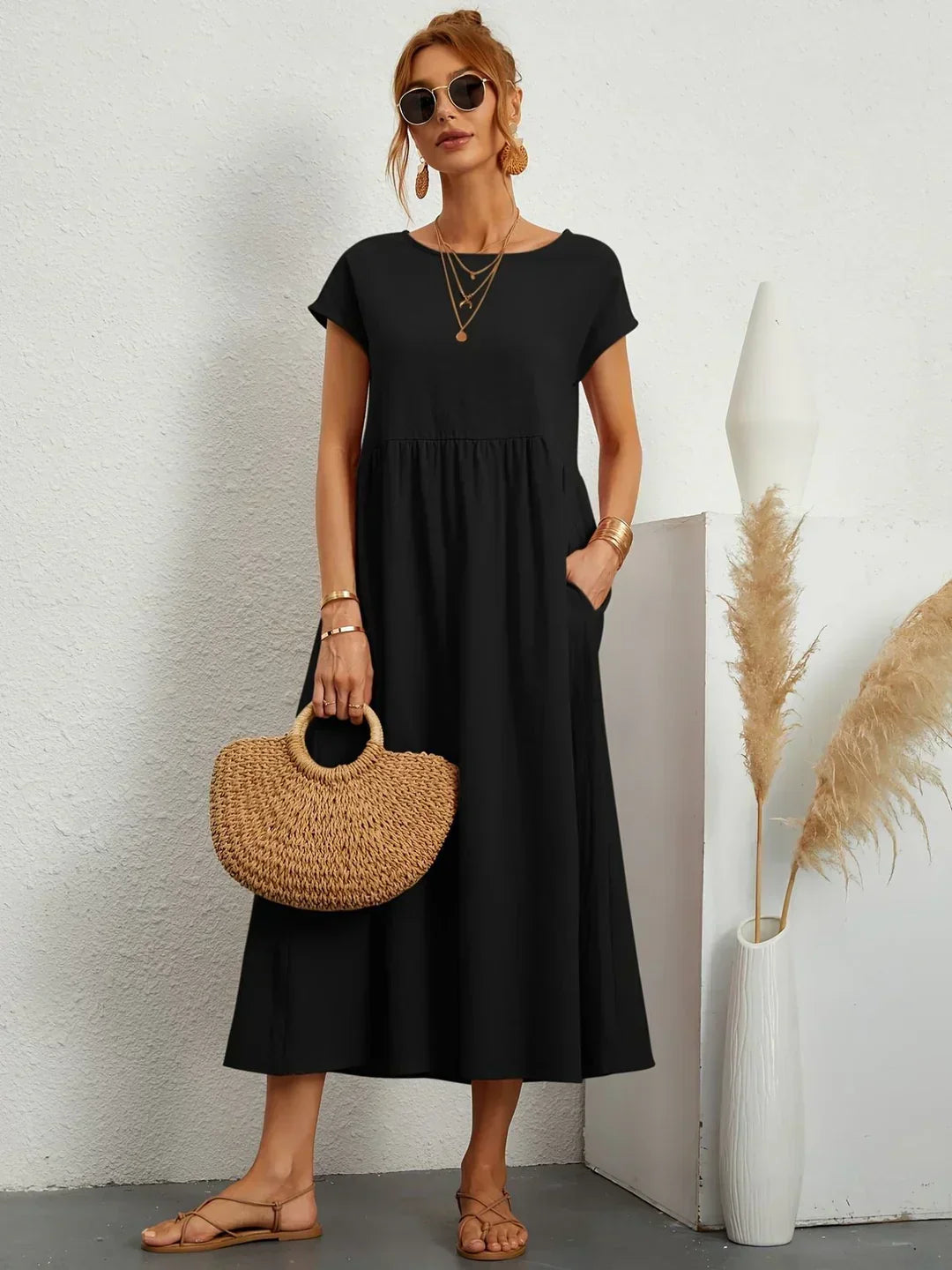Neila - Rochie Maxi Oversized Cu Buzunar