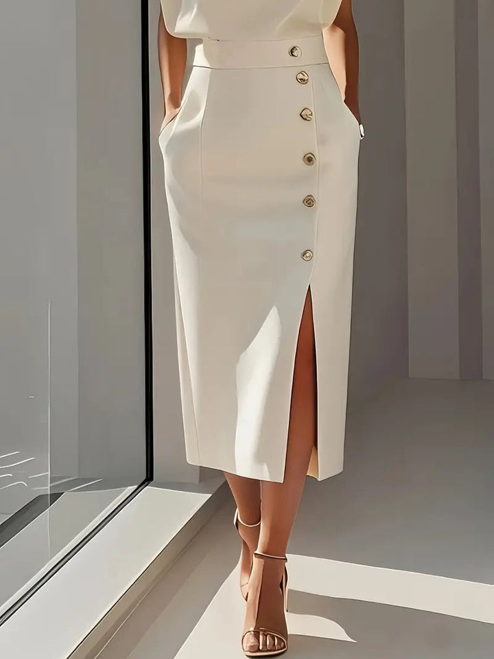 Yasmin - Rochie Midi Cu Fante Laterale