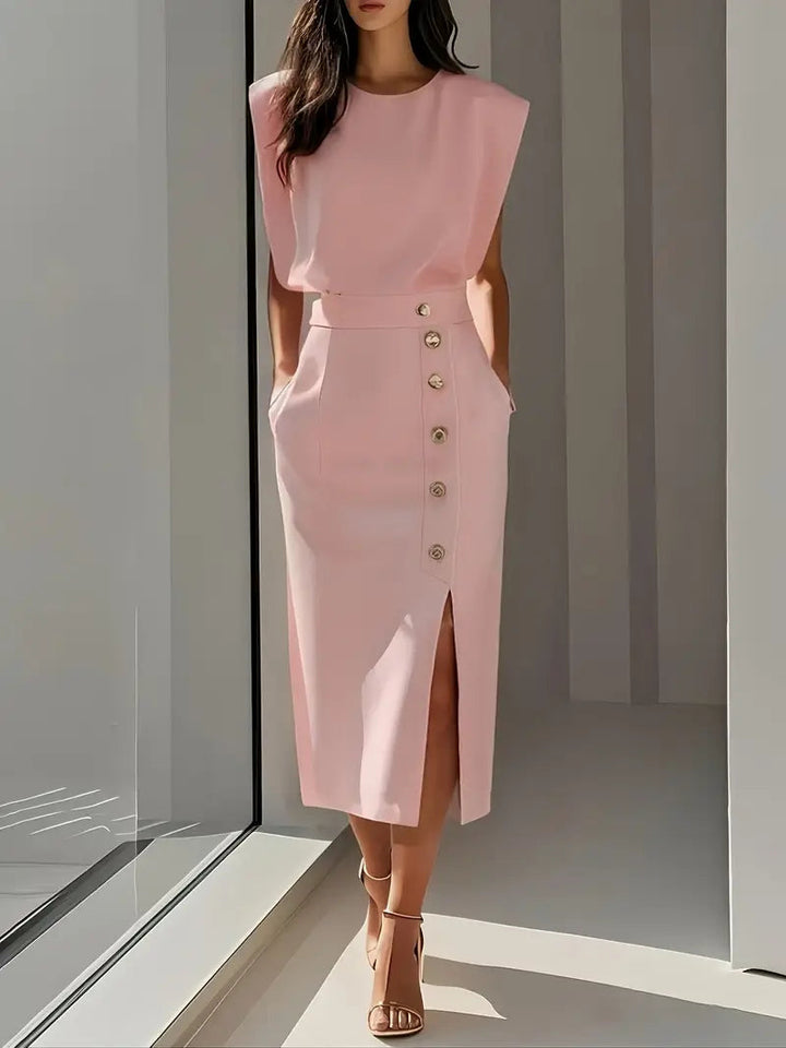 Yasmin - Rochie Midi Cu Fante Laterale