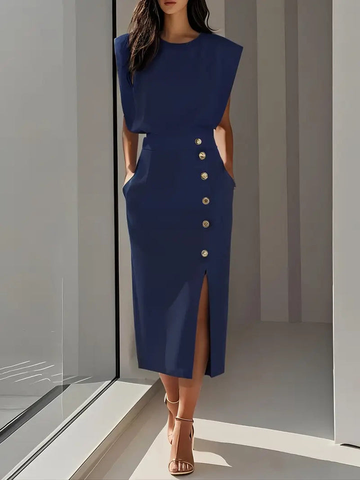 Yasmin - Rochie Midi Cu Fante Laterale