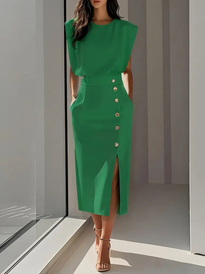 Yasmin - Rochie Midi Cu Fante Laterale