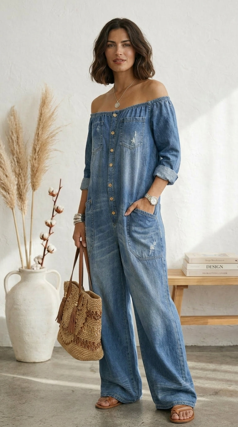Seleeja - Salopetă Din Denim De Bumbac Vintage