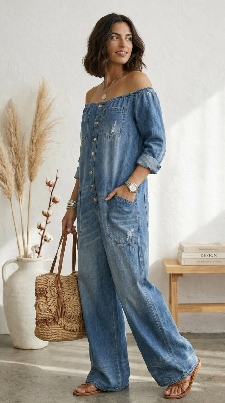 Seleeja - Salopetă Din Denim De Bumbac Vintage
