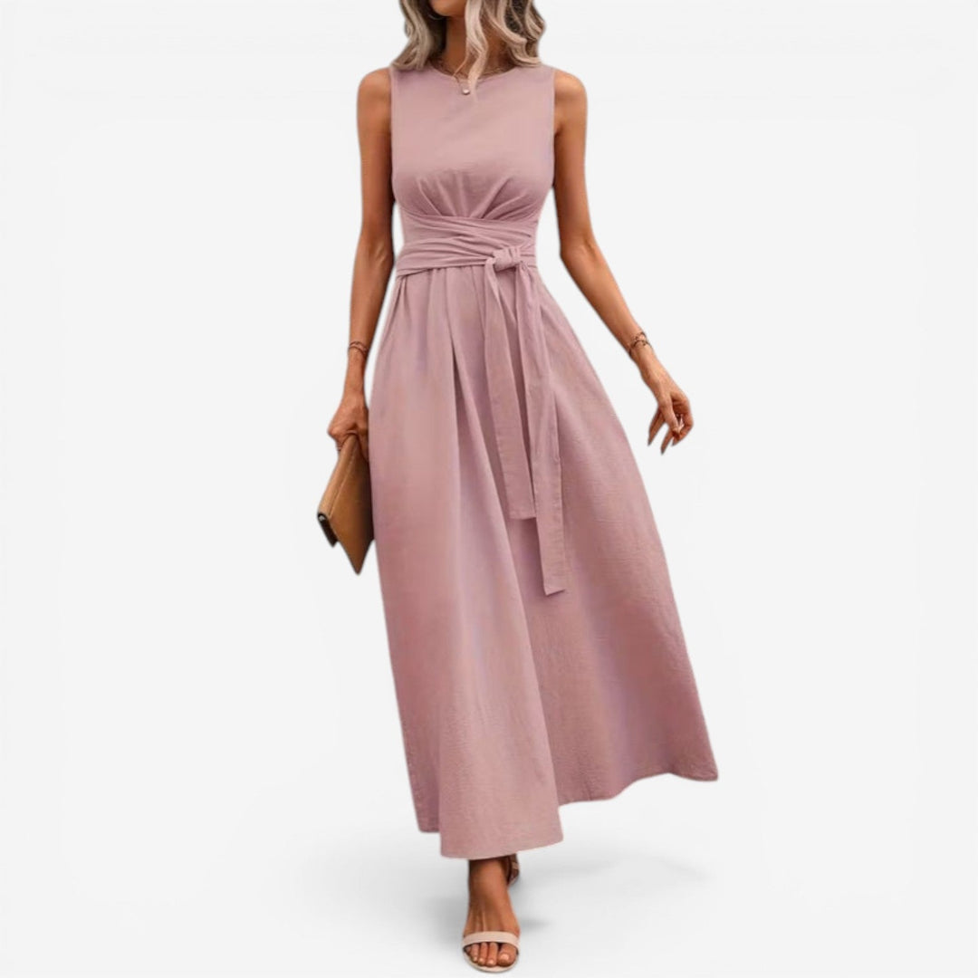 Tilina - Rochie Casual Fără Mâneci, Cu Bretele Legate La Spate