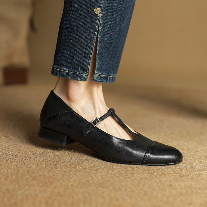 Reiten - Balerini Eleganți Din Piele Cu Baretă în Formă De T