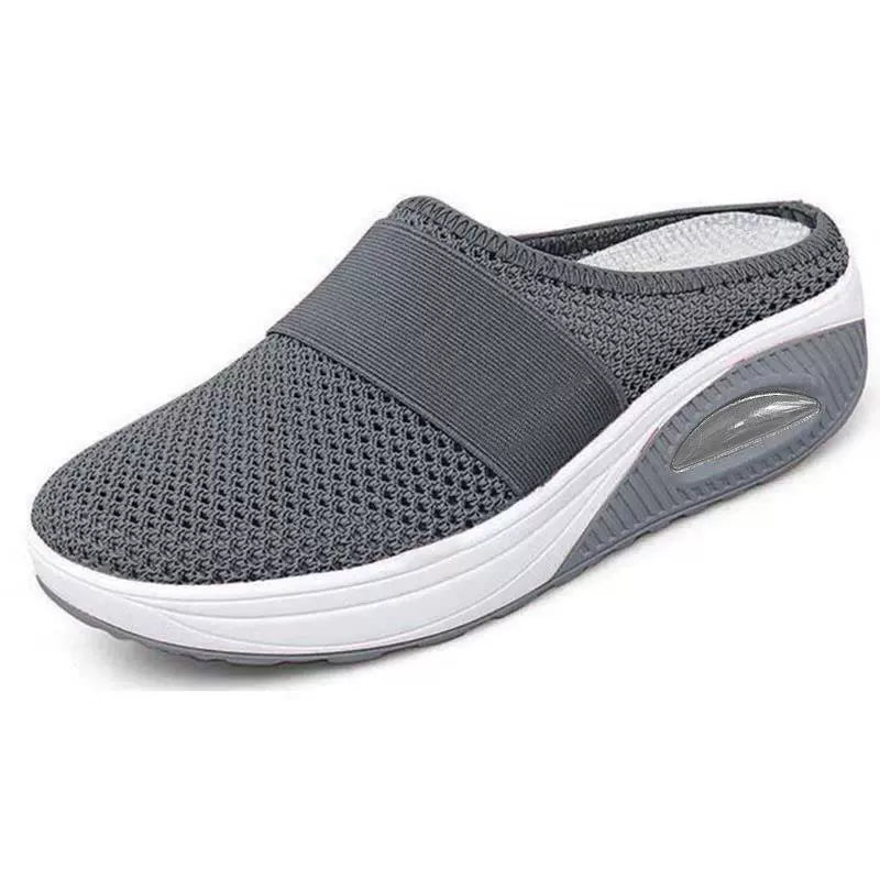 Schena - Pantofi Tip Mule cu Platformă Din Plasă Fără șireturi