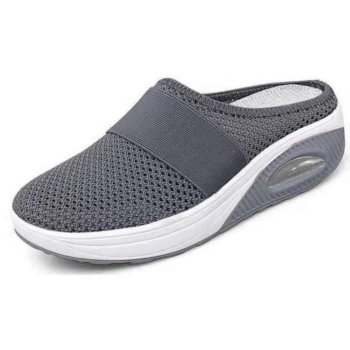 Schena - Pantofi Tip Mule cu Platformă Din Plasă Fără șireturi