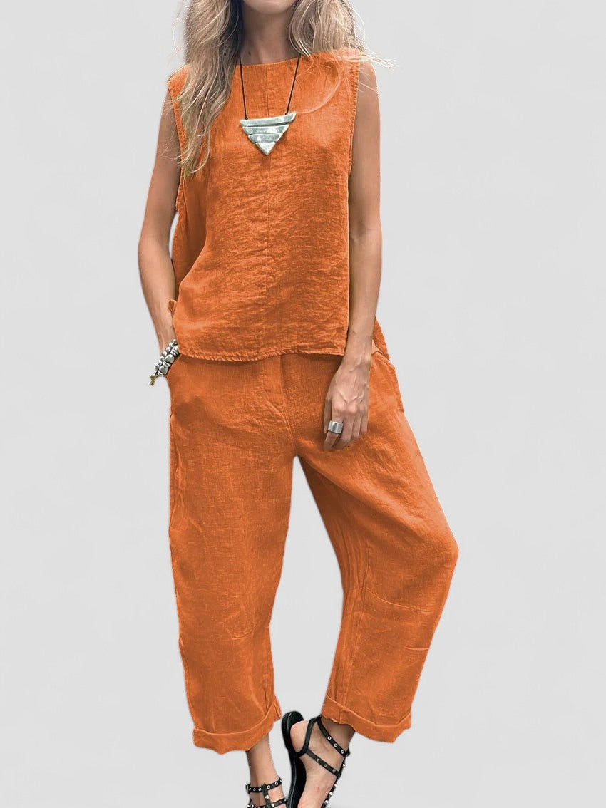 Ailith - Top Fără Mâneci Si Pantaloni Confortabili