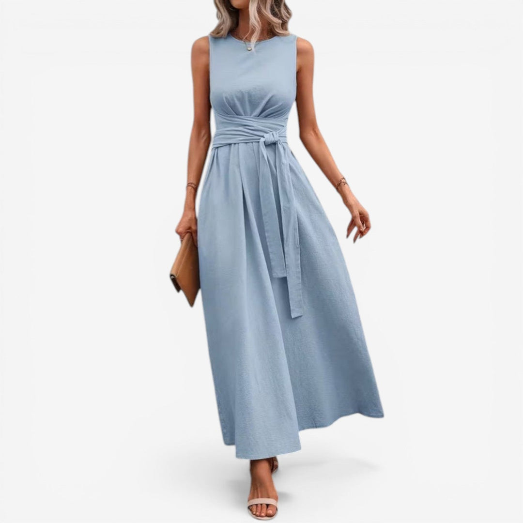Tilina - Rochie Casual Fără Mâneci, Cu Bretele Legate La Spate