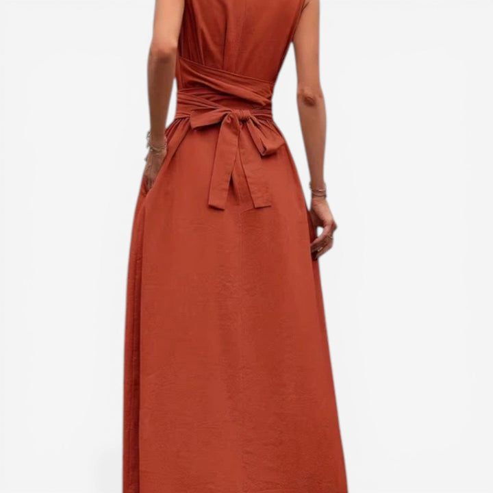 Tilina - Rochie Casual Fără Mâneci, Cu Bretele Legate La Spate