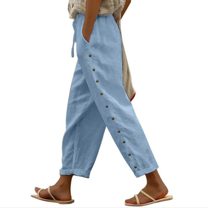 Mutandi - Pantaloni Casual Cu Nasturi Eleganți