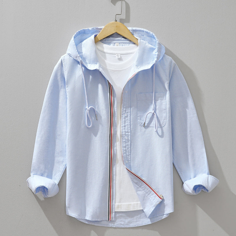 Vance - Tricou cu Glugră și Fermoar din in