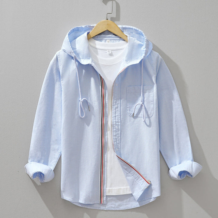 Vance - Tricou cu Glugră și Fermoar din in