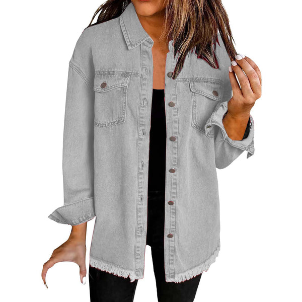 Kahlia – Jachetă Din Denim Cu Mâneci Lungi