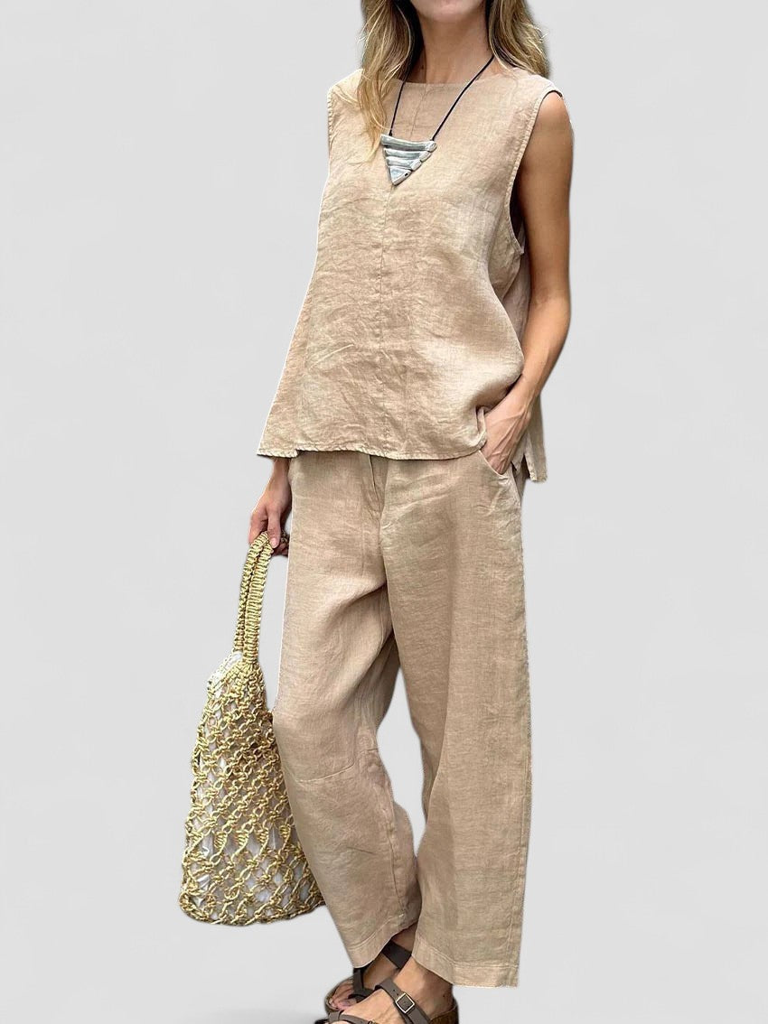 Ailith - Top Fără Mâneci Si Pantaloni Confortabili