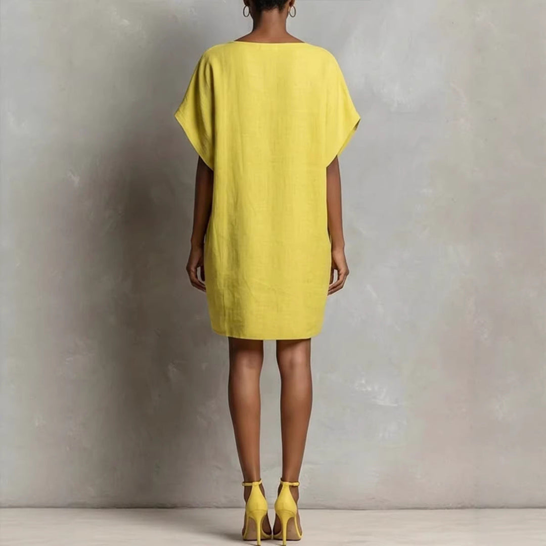 Hulina - Rochie Casual Din in, Cu Buzunare