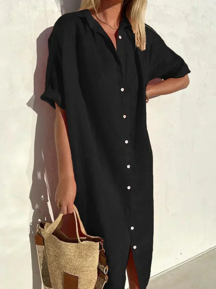 Janie - Rochie Elegantă Cu Nasturi și Lenjerie