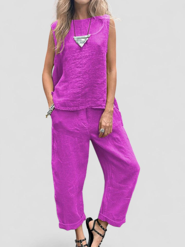Ailith - Top Fără Mâneci Si Pantaloni Confortabili