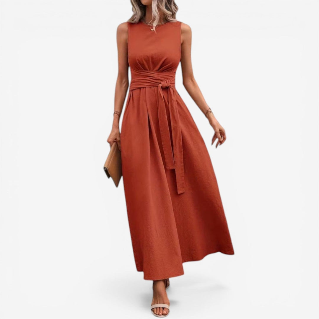 Tilina - Rochie Casual Fără Mâneci, Cu Bretele Legate La Spate
