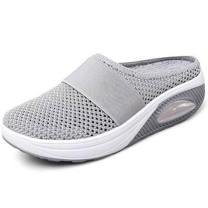 Schena - Pantofi Tip Mule cu Platformă Din Plasă Fără șireturi