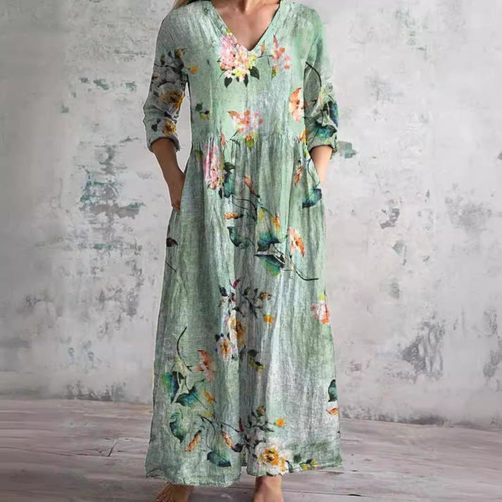 Kiana - Rochie Elegantă de Vară Cu Model Floral
