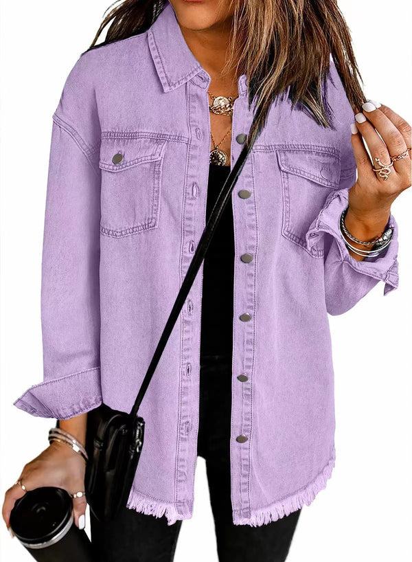 Kahlia – Jachetă Din Denim Cu Mâneci Lungi