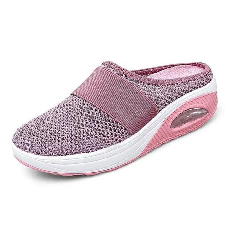 Schena - Pantofi Tip Mule cu Platformă Din Plasă Fără șireturi