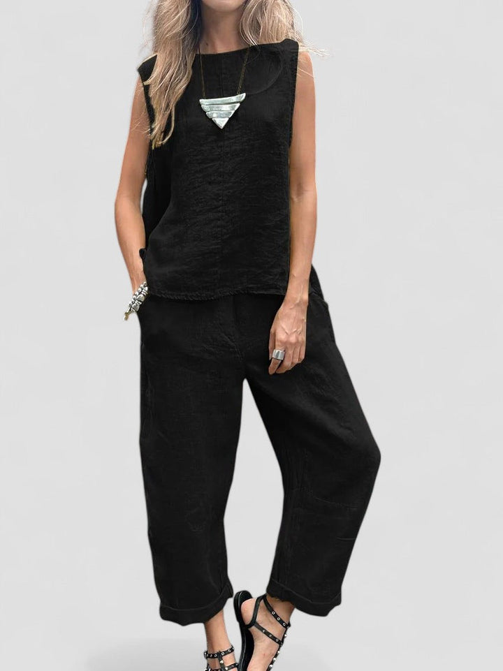 Ailith - Top Fără Mâneci Si Pantaloni Confortabili