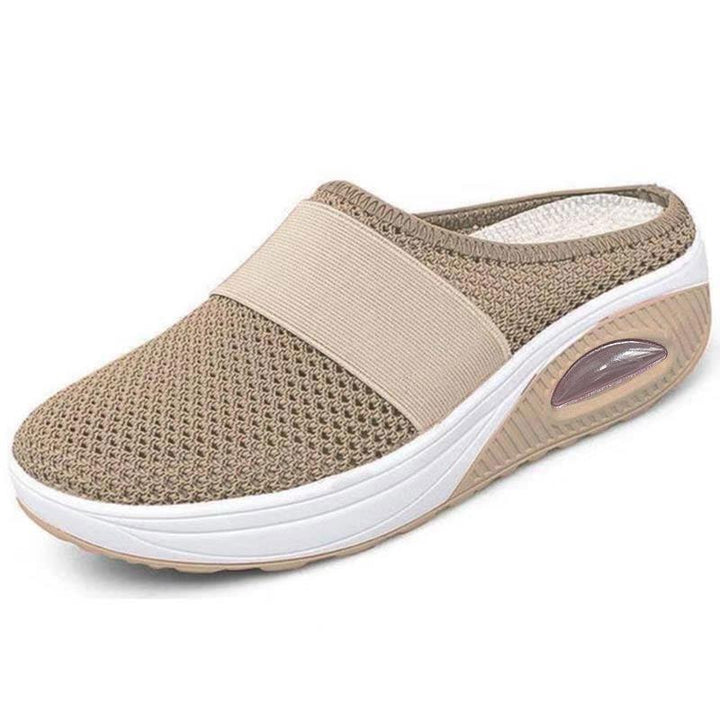Schena - Pantofi Tip Mule cu Platformă Din Plasă Fără șireturi