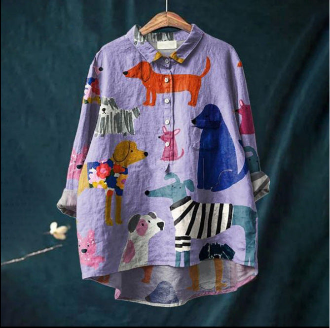 Orawan - Bluze Clasice Cu Imprimeu Floral