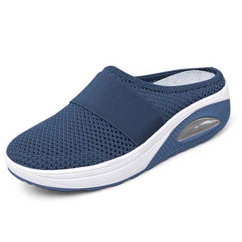 Schena - Pantofi Tip Mule cu Platformă Din Plasă Fără șireturi