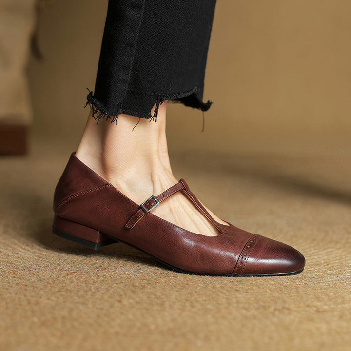 Reiten - Balerini Eleganți Din Piele Cu Baretă în Formă De T
