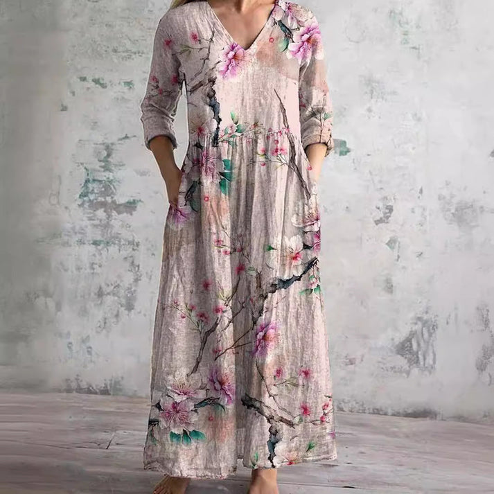 Kiana - Rochie Elegantă de Vară Cu Model Floral