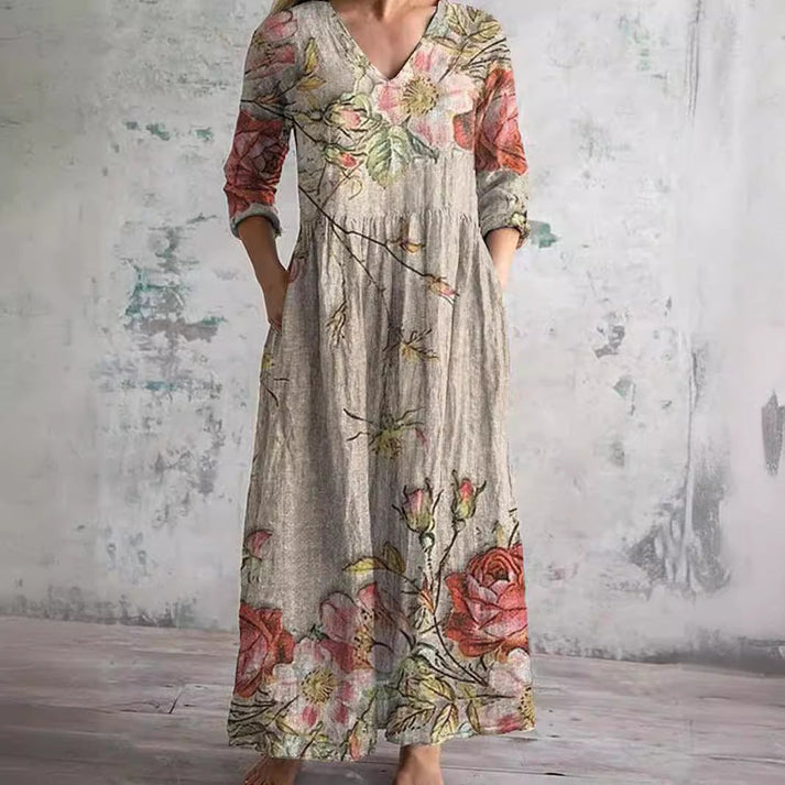Kiana - Rochie Elegantă de Vară Cu Model Floral