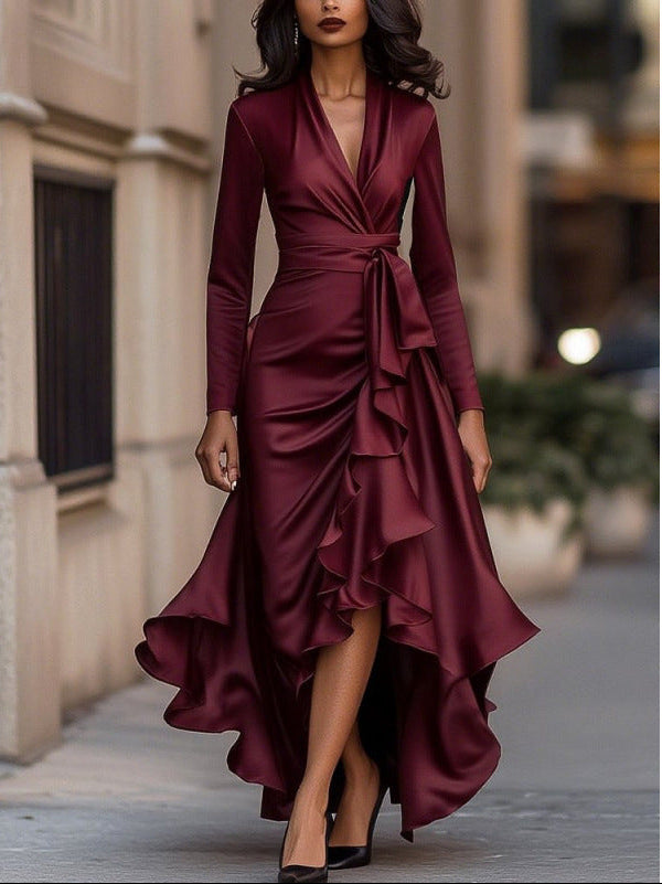 Arina - Rochie Maxi Elegantă Cu Volane