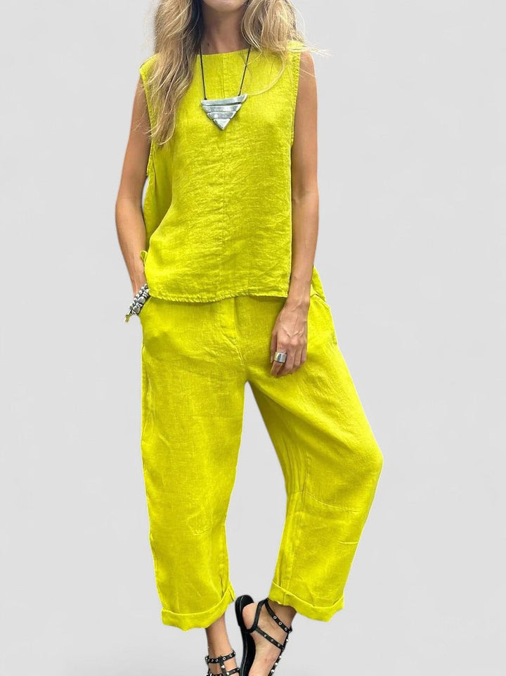 Ailith - Top Fără Mâneci Si Pantaloni Confortabili