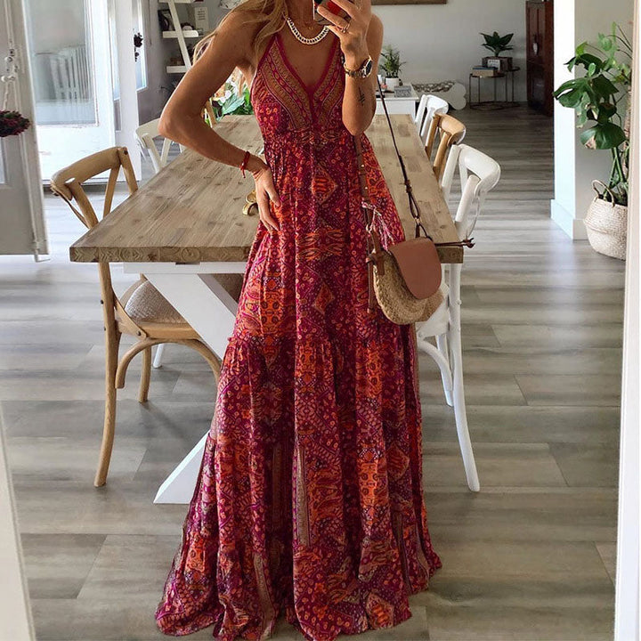 Taniaa - V-Neck Maxi Dress