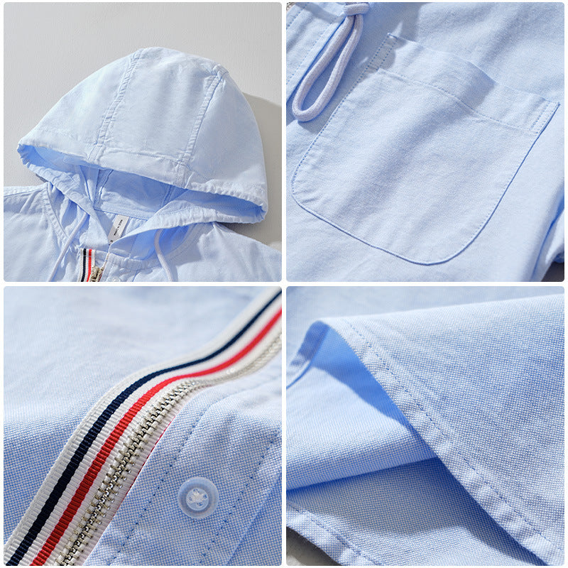 Vance - Tricou cu Glugră și Fermoar din in
