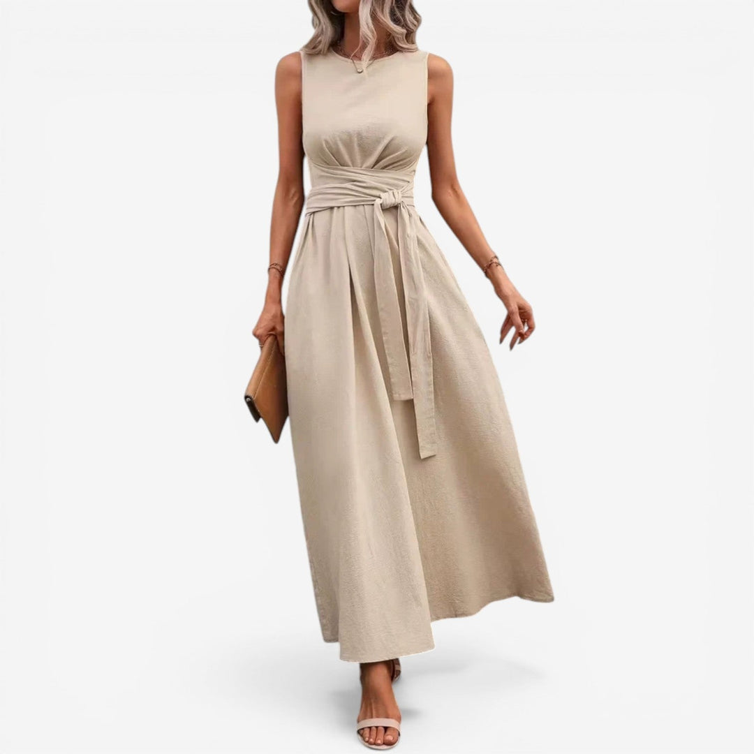 Tilina - Rochie Casual Fără Mâneci, Cu Bretele Legate La Spate