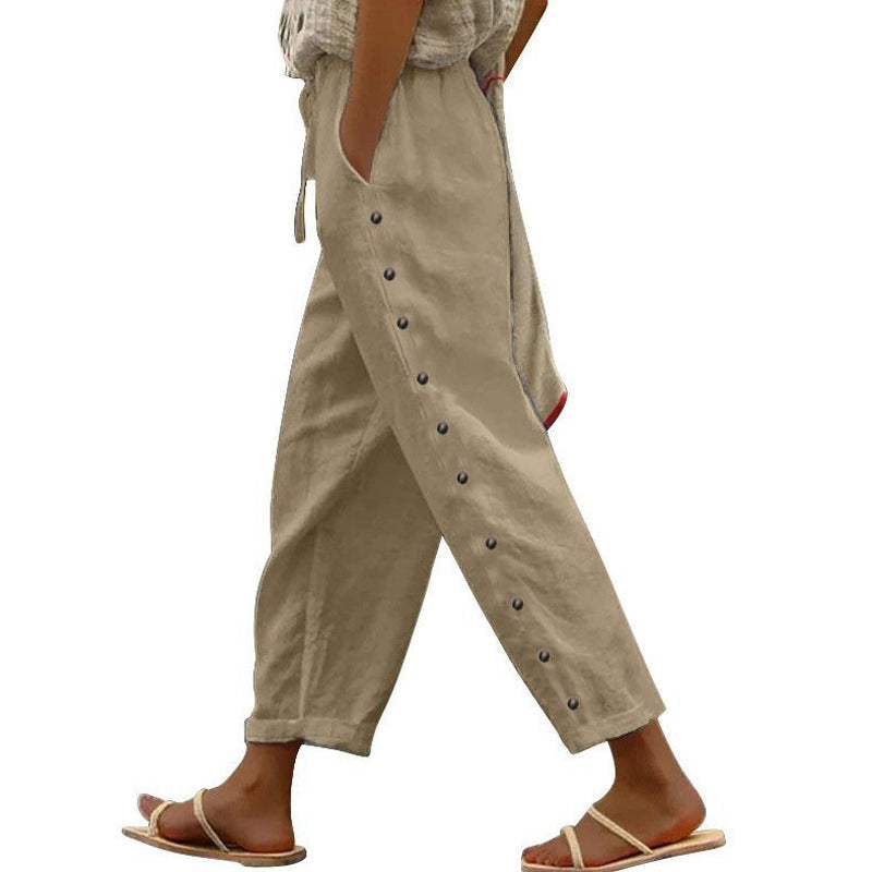 Mutandi - Pantaloni Casual Cu Nasturi Eleganți