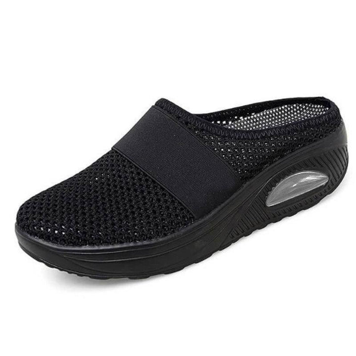 Schena - Pantofi Tip Mule cu Platformă Din Plasă Fără șireturi