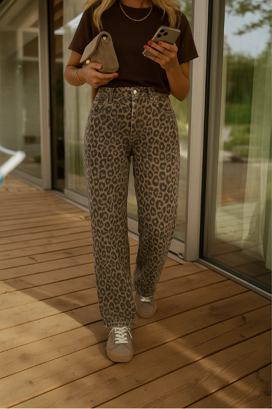 Kinga – Pantaloni Harem Cu Imprimeu Leopard